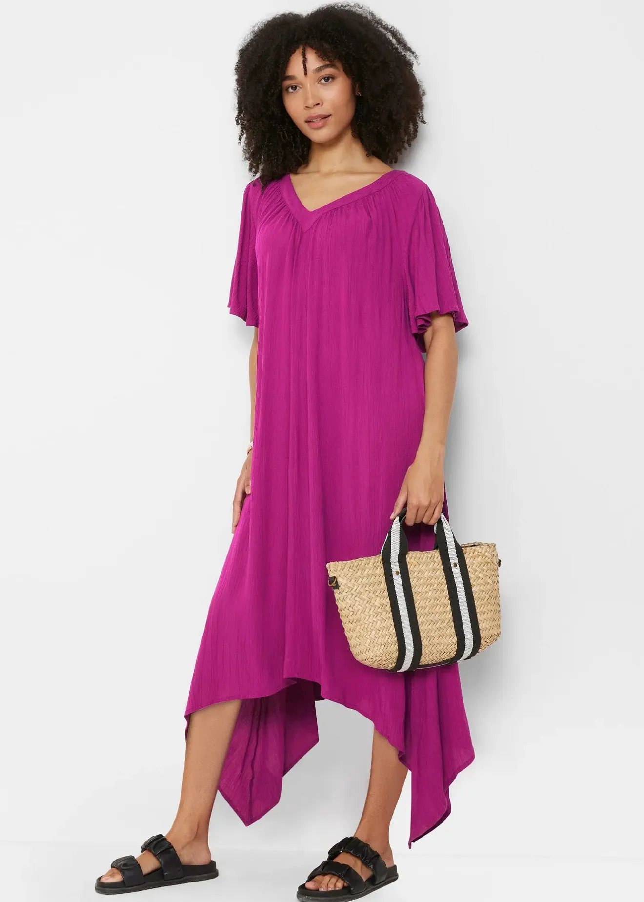 Femme bonprix Robes|Robe caftan en crêpe