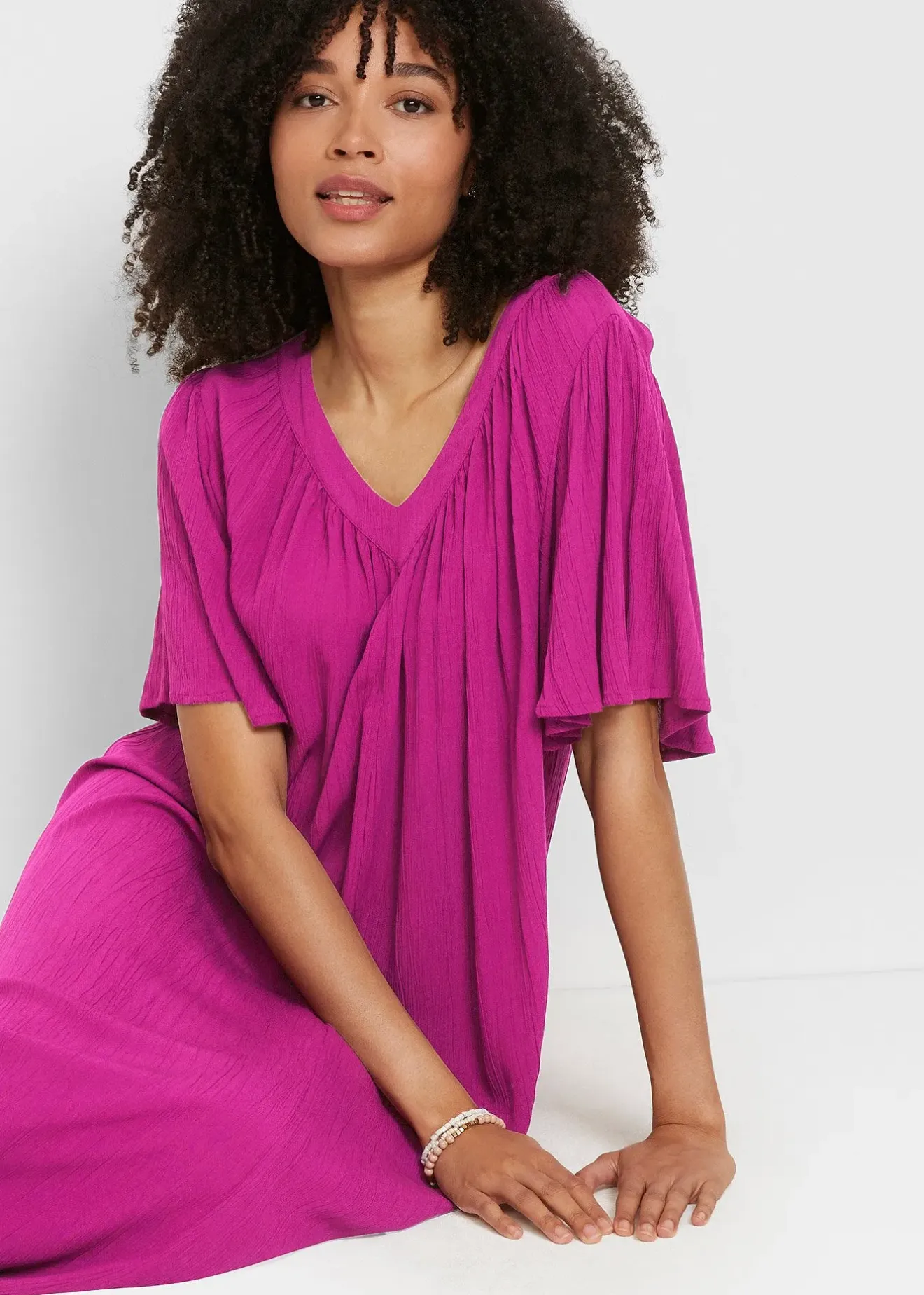 Femme bonprix Robes|Robe caftan en crêpe