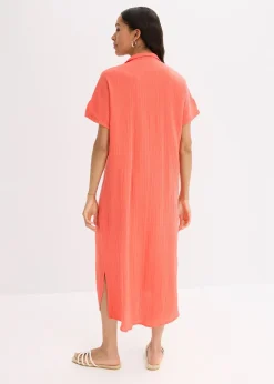 Femme bonprix Robes|Robe caftan en gaze de coton douce