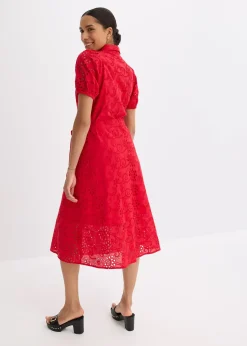 bonprix Robe chemise en broderie anglaise, 100% coton|Femme Robes