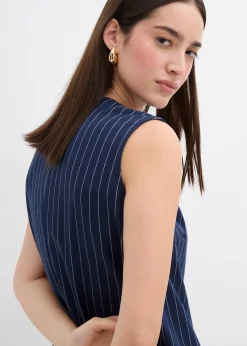 Femme bonprix Robes|Robe courte à rayures tennis, viscose mélangée