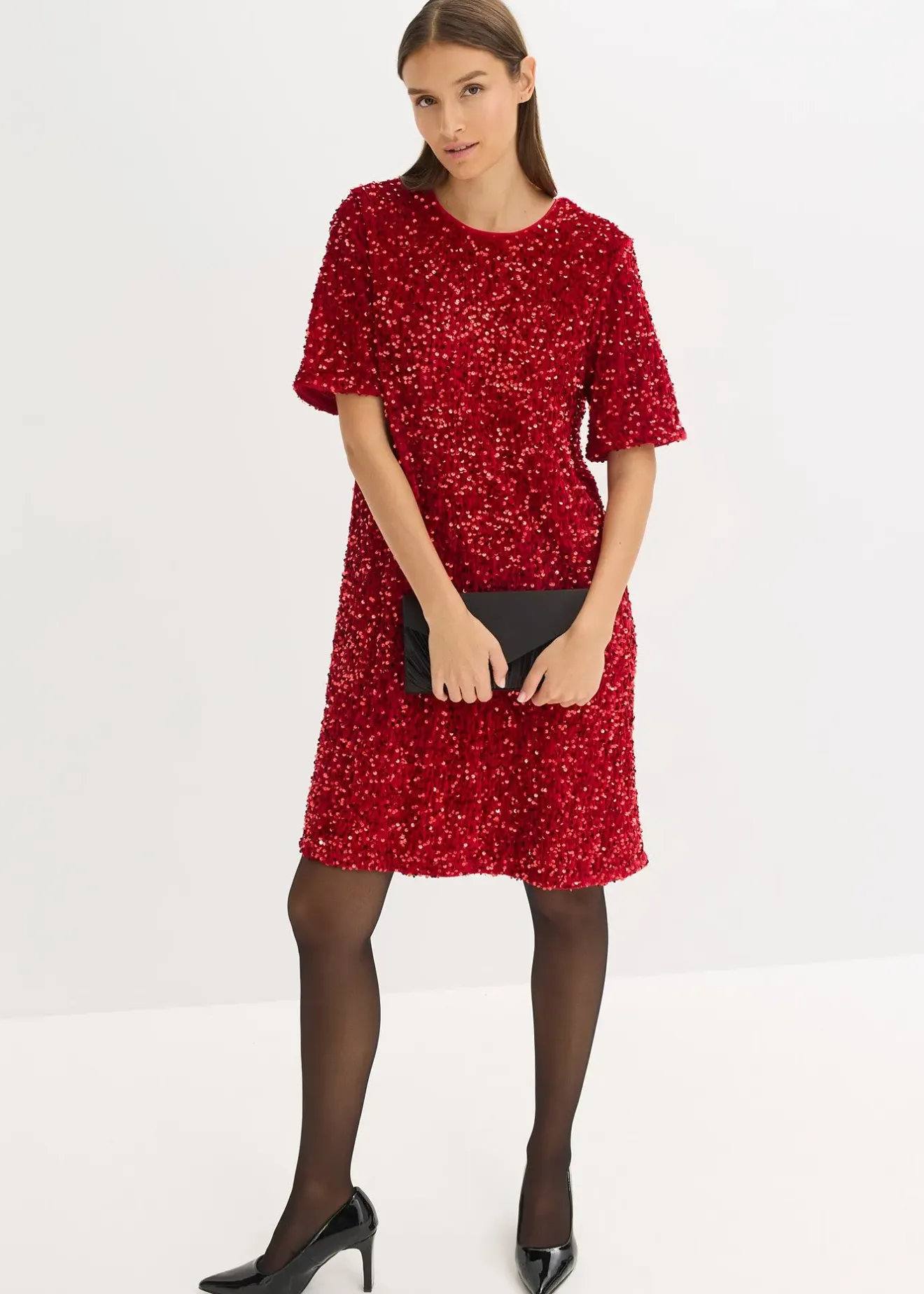 bonprix Robe courte à sequins|Femme Robes