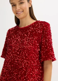 bonprix Robe courte à sequins|Femme Robes