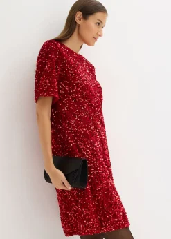 bonprix Robe courte à sequins|Femme Robes