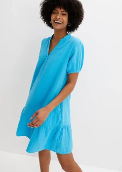Femme bonprix Robes|Robe courte en gaze de coton