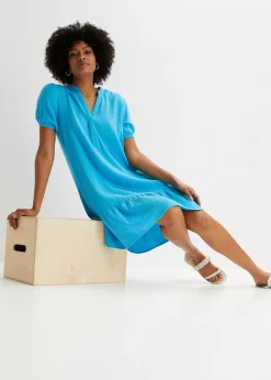 Femme bonprix Robes|Robe courte en gaze de coton