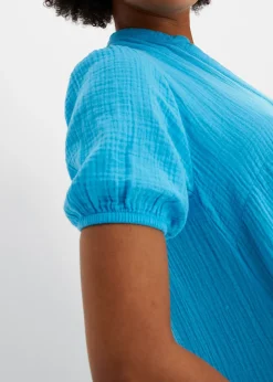 Femme bonprix Robes|Robe courte en gaze de coton