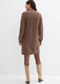 bonprix Robe courte en maille avec encolure boutonnée|Femme Maille|Robes