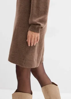 bonprix Robe courte en maille avec encolure boutonnée|Femme Maille|Robes