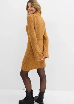 bonprix Robe courte en maille côtelée à col roulé|Femme Maille|Robes