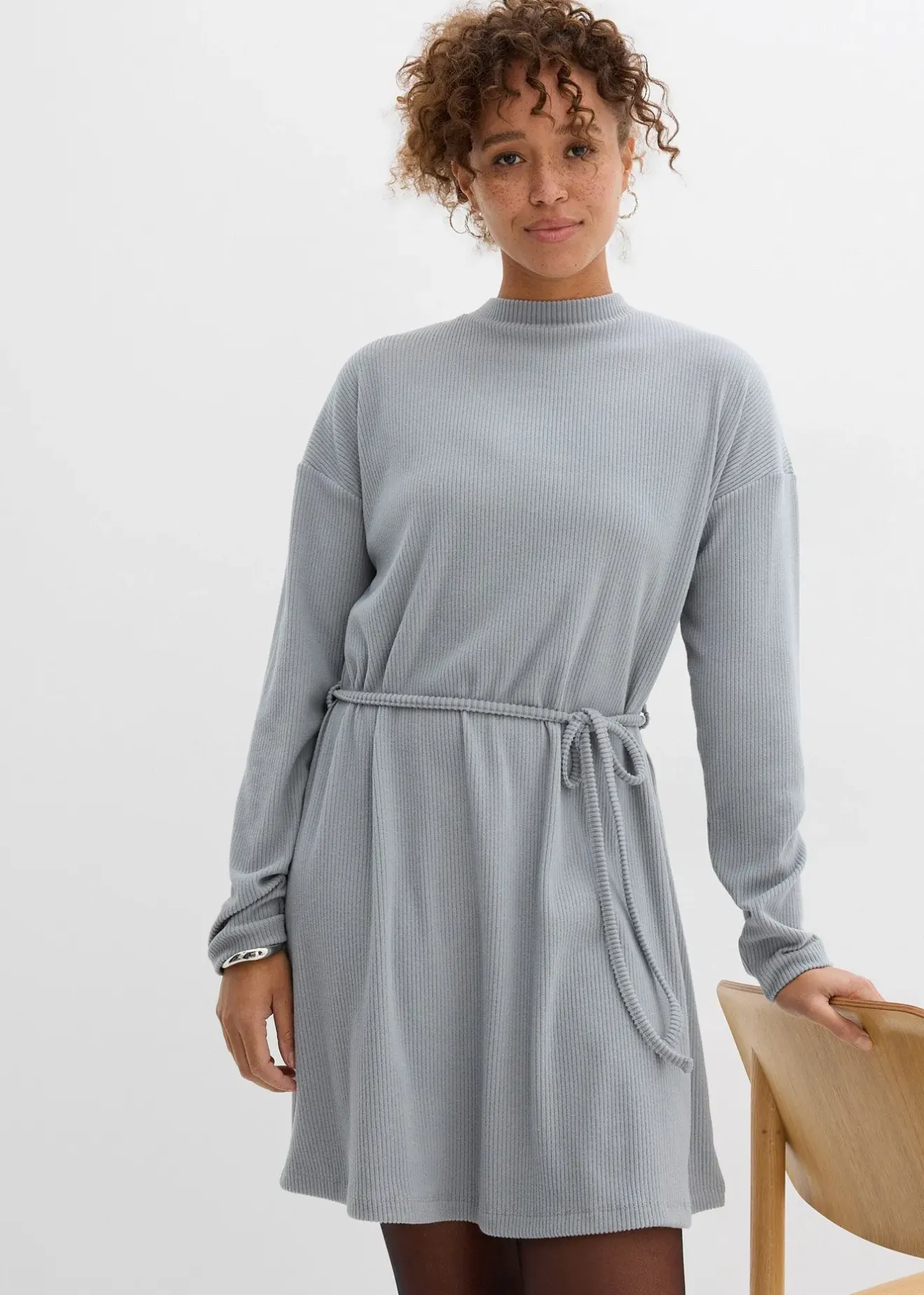 Femme bonprix Robes|Robe courte et côtelée