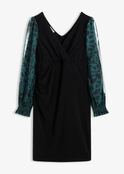 bonprix Robe courte et près du corps à manches fendues|Femme Robes