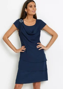 bonprix Robe courte look superposé avec accessoire sur l’épaule|Femme Mode Festive|Robes