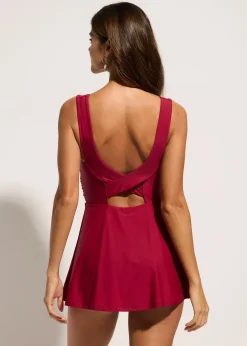 Femme bonprix Robes De Bain|Robe de bain à bretelles croisées