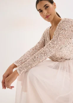 bonprix Robe de cocktail brodée de sequins|Femme Mode Festive|Robes