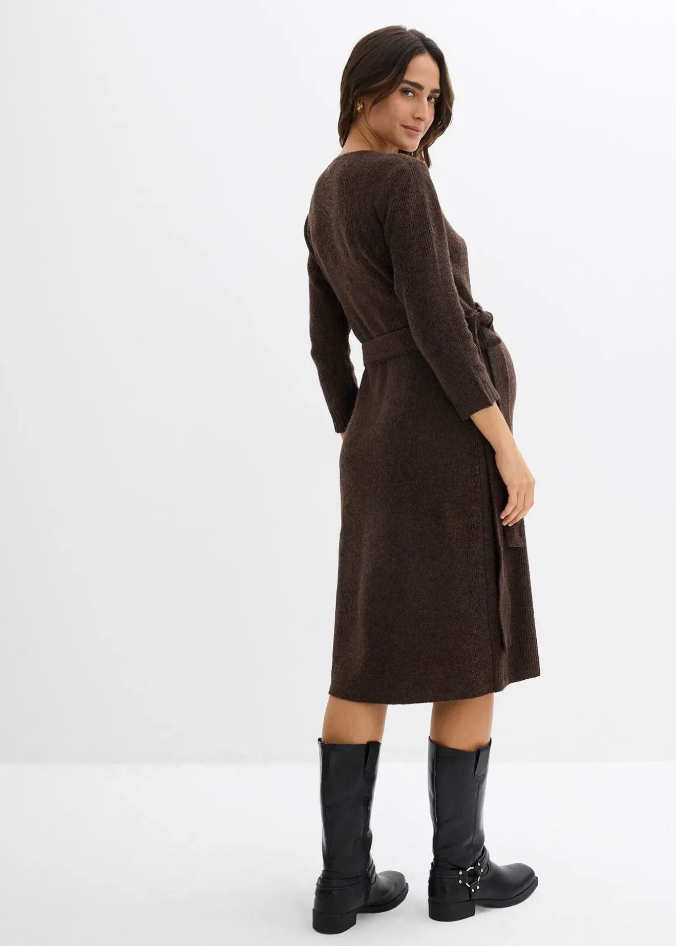 Femme bonprix Femme Enceinte|Robe de grossesse/d’allaitement en maille ultra douce à manches 3/4