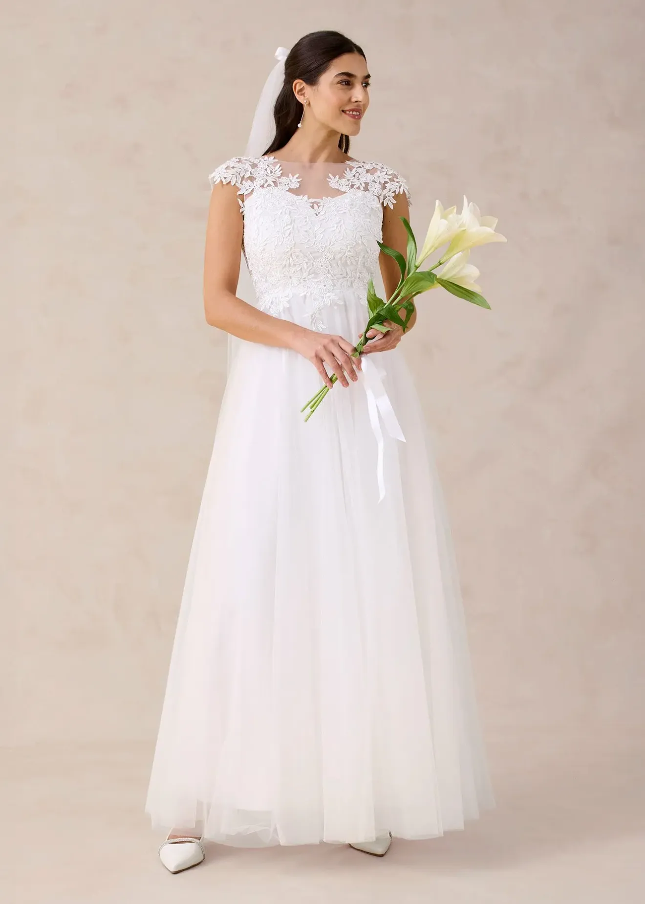 Femme bonprix Robes|Robe de mariée en tulle délicat et dentelle