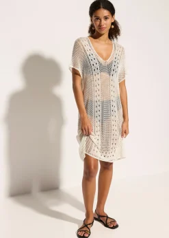 Femme bonprix Vêtements De Plage|Robe de plage en viscose aspect crochet