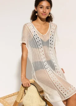 Femme bonprix Vêtements De Plage|Robe de plage en viscose aspect crochet