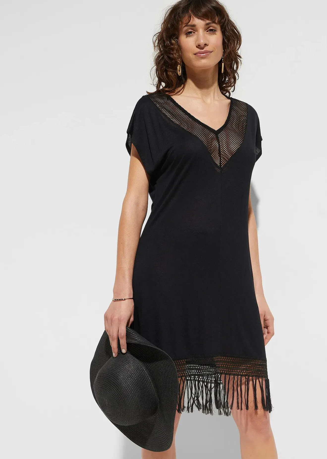 bonprix Robe de plage transparente en viscose|Femme Vêtements De Plage|Robes