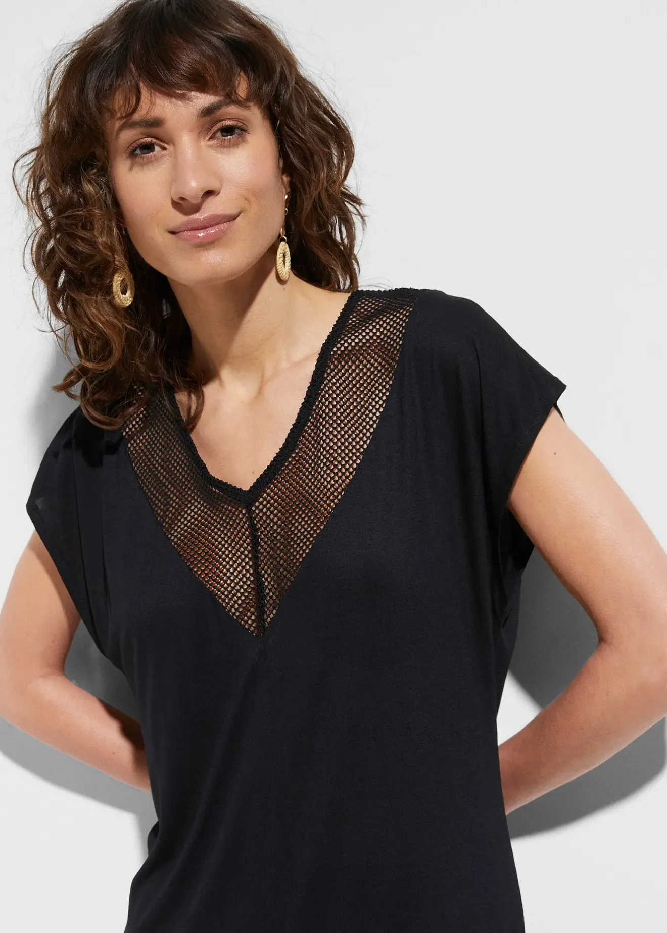 bonprix Robe de plage transparente en viscose|Femme Vêtements De Plage|Robes