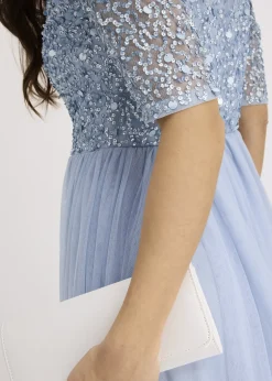 Femme bonprix Mode Festive|Robes|Robe de soirée en tulle avec haut brodé de sequins