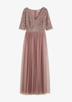 bonprix Robe de soirée en tulle avec haut brodé de sequins|Femme Mode Festive|Robes