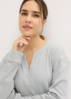 bonprix Robe d’intérieur en douce maille côtelée|Femme Homewear|Lingerie Nuit