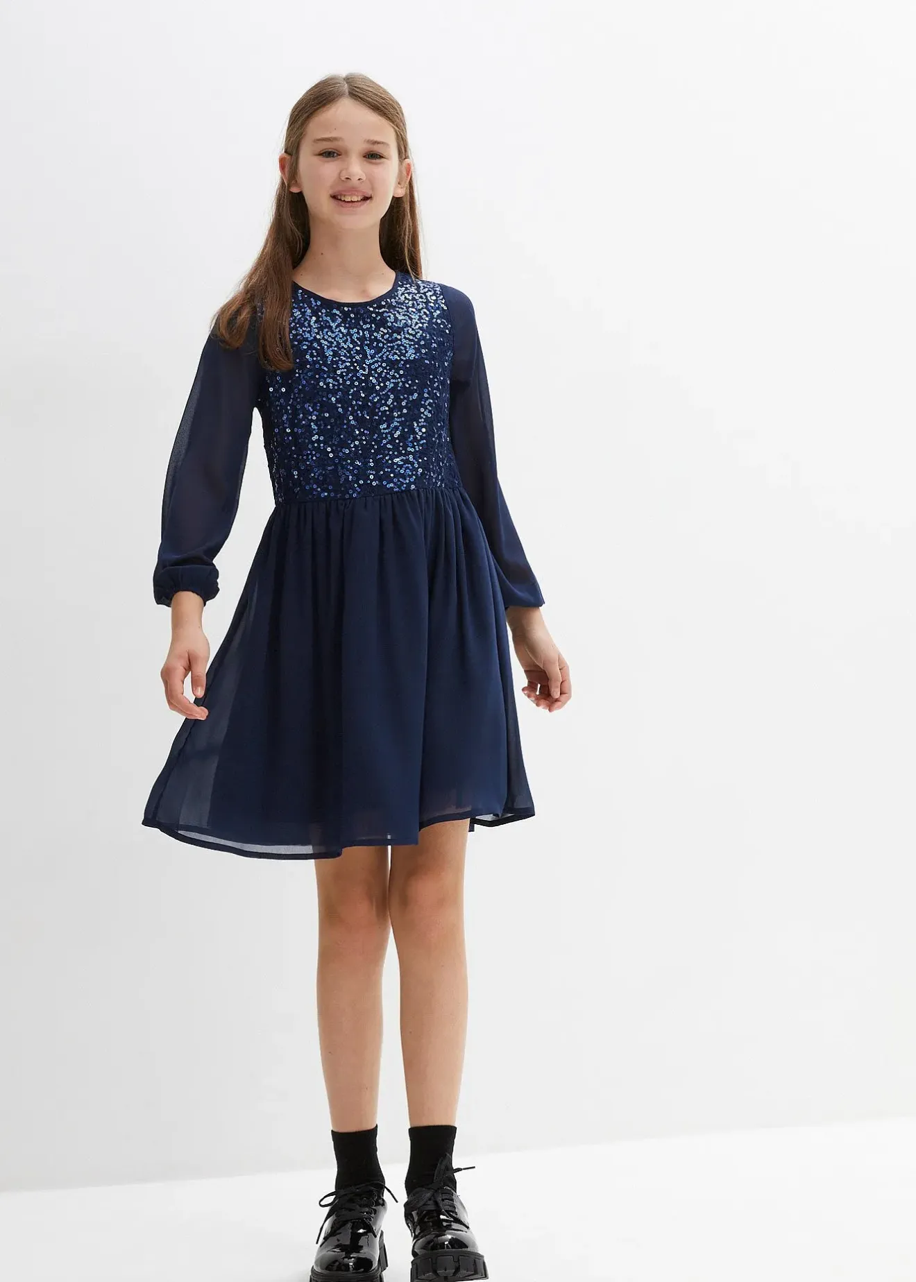 bonprix Robe en crêpe|Enfant Vêtements Enfant|Filles 9-16 Ans·Robes & Combinaisons