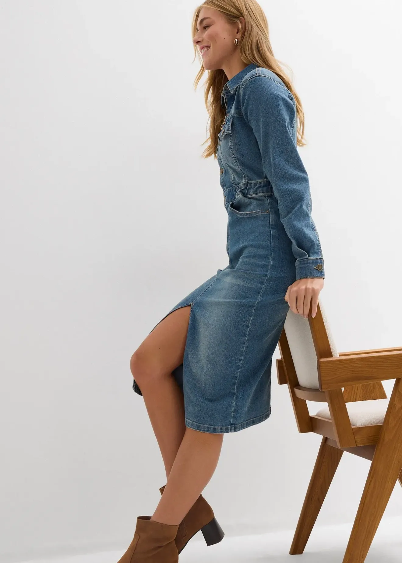 Femme bonprix Tailles Petite|Robes|Robe en jean