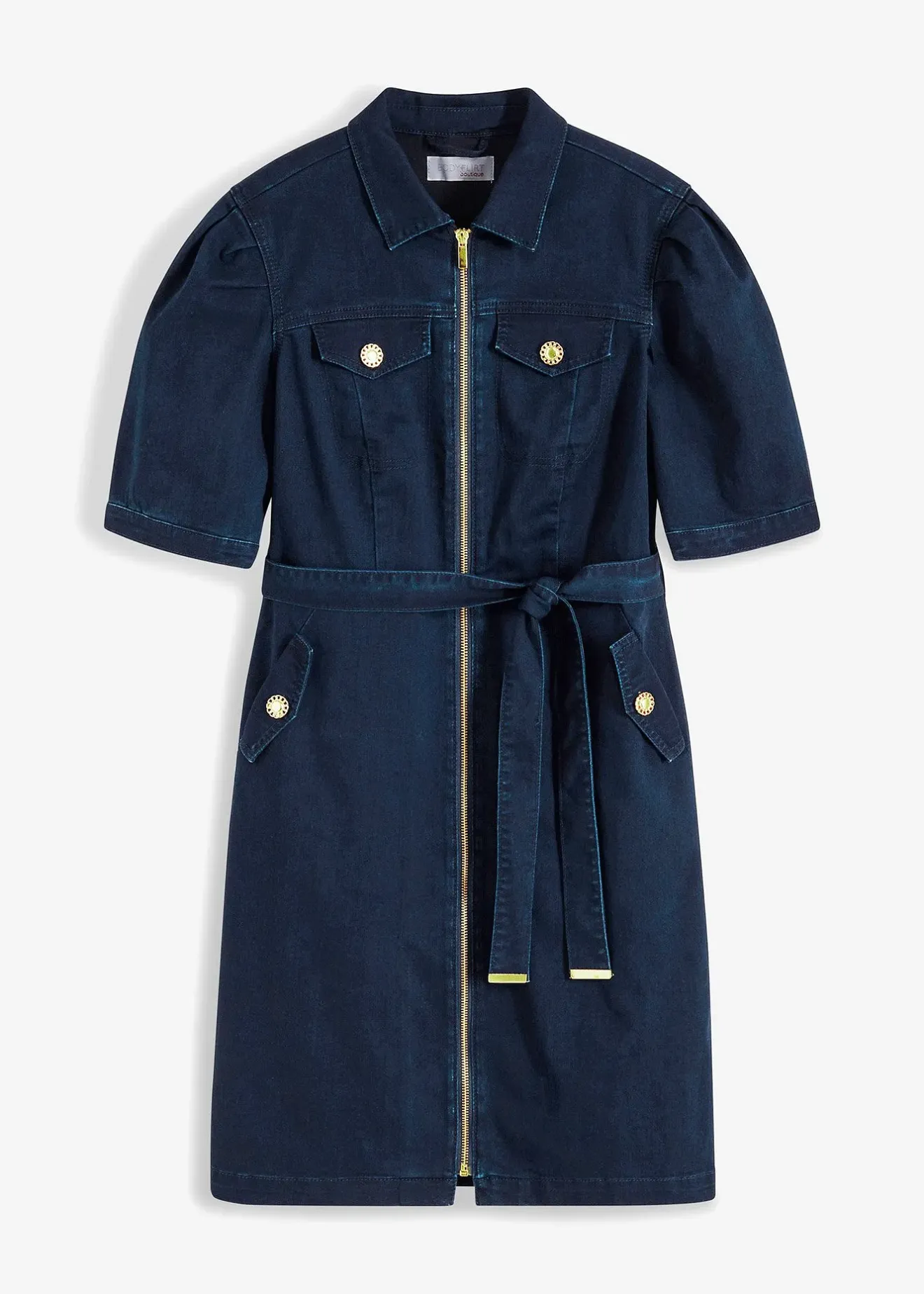 bonprix Robe en jean avec fermeture zippée|Femme Robes