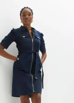 bonprix Robe en jean avec fermeture zippée|Femme Robes