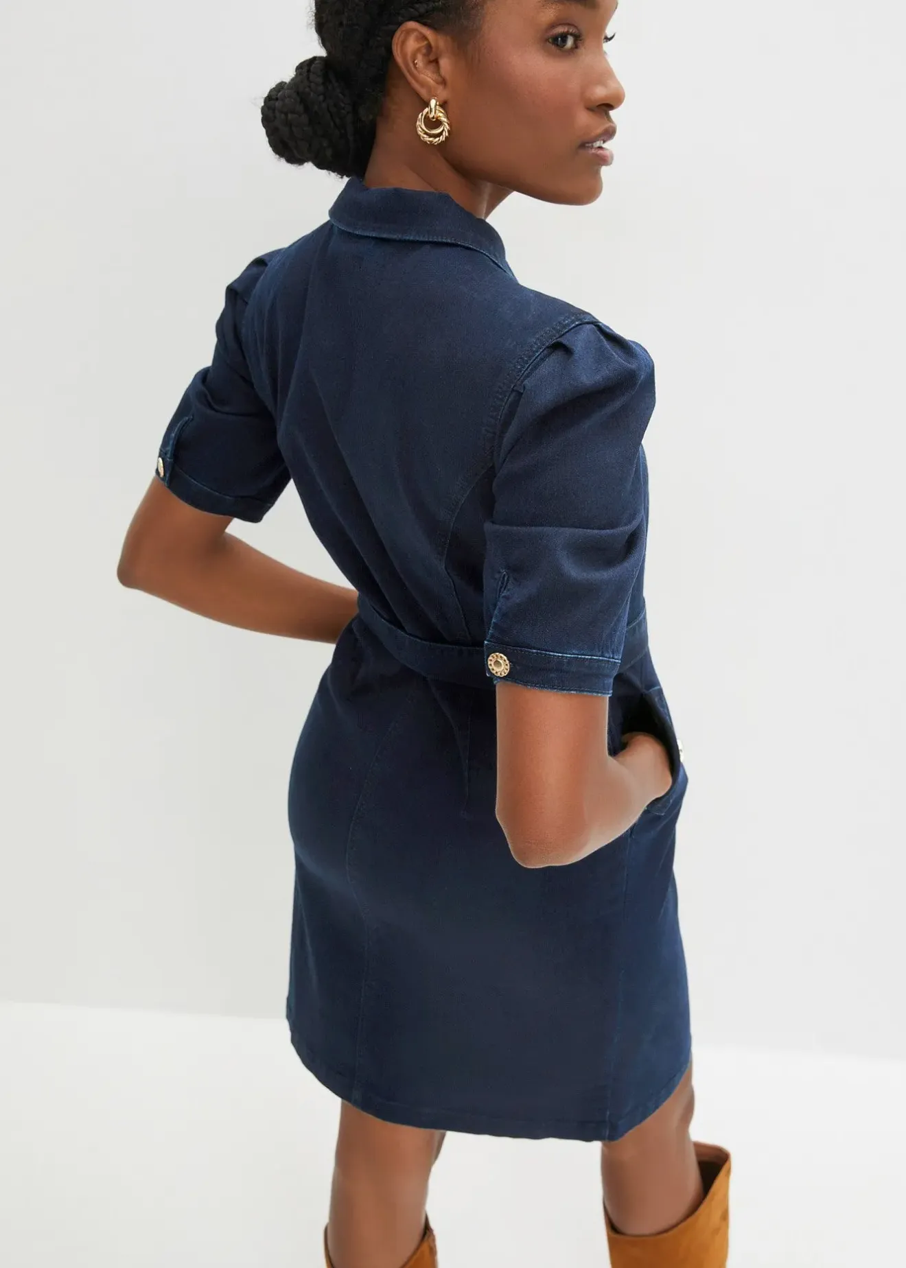 bonprix Robe en jean avec fermeture zippée|Femme Robes