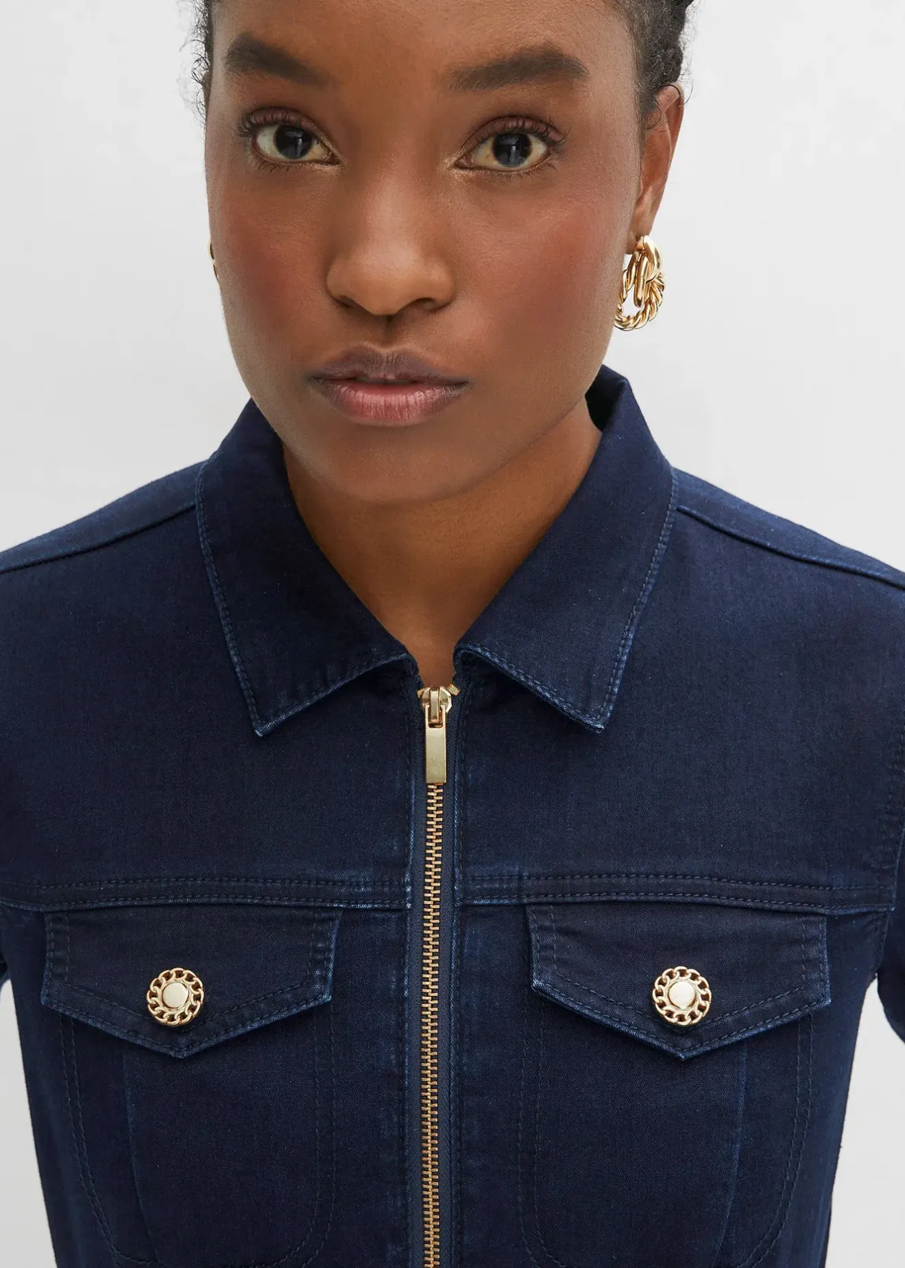 bonprix Robe en jean avec fermeture zippée|Femme Robes