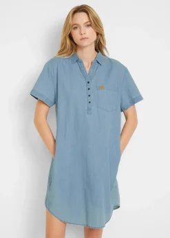 bonprix Robe en jean, manches courtes|Femme Robes