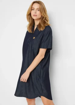 bonprix Robe en jean, manches courtes|Femme Robes