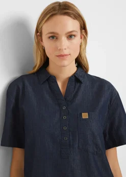 bonprix Robe en jean, manches courtes|Femme Robes