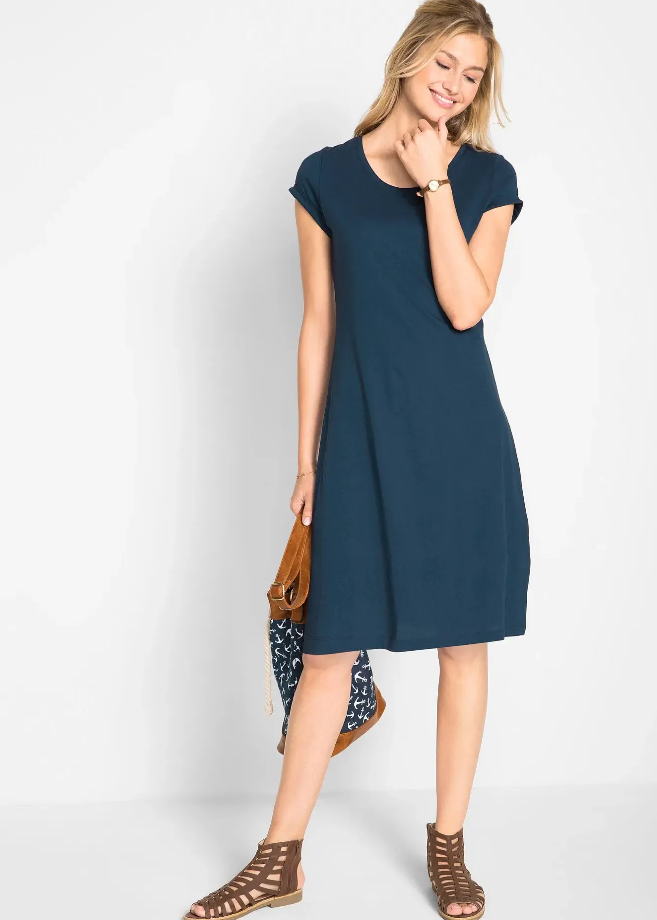 bonprix Robe en jersey 100% coton|Femme Basiques|Robes