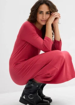 Femme bonprix Basiques|Robes|Robe en jersey à manches 3/4