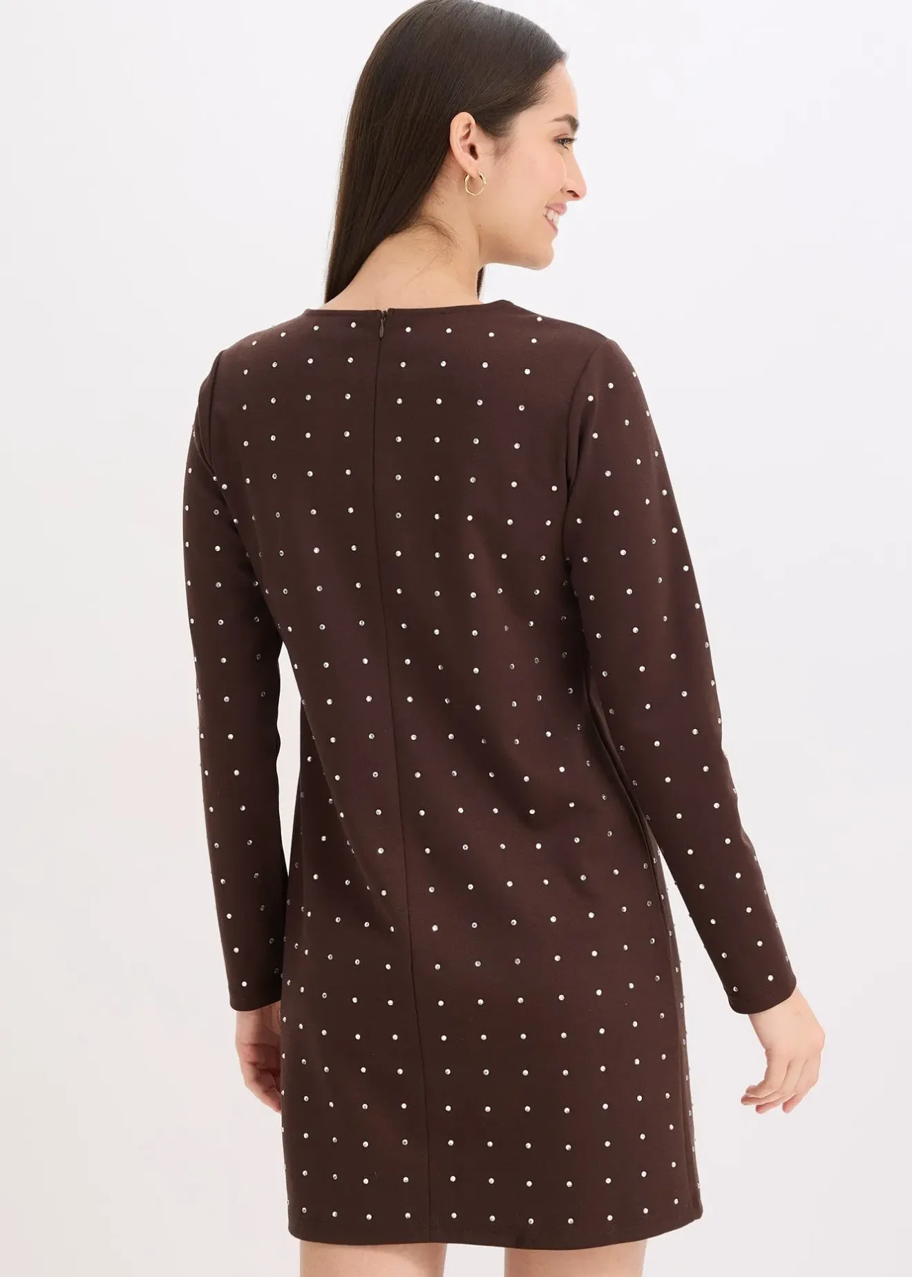 bonprix Robe en jersey à strass|Femme Robes