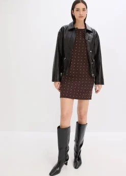 bonprix Robe en jersey à strass|Femme Robes