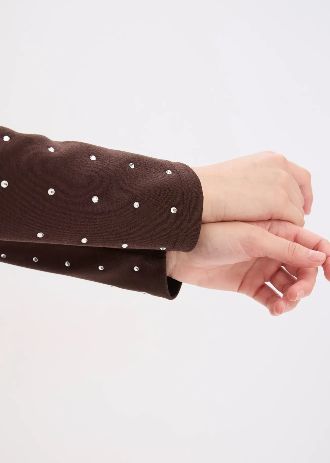 bonprix Robe en jersey à strass|Femme Robes