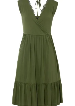 bonprix Robe en jersey avec dentelle|Femme Robes