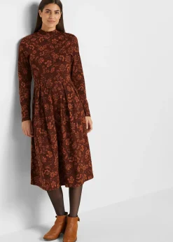 bonprix Robe en jersey avec imprimé, manches longues|Femme Robes