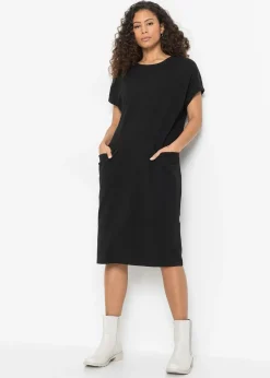 bonprix Robe en jersey avec poches|Femme Robes
