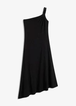 bonprix Robe en jersey coton à base asymétrique et détail nœud sur l’épaule|Femme Robes