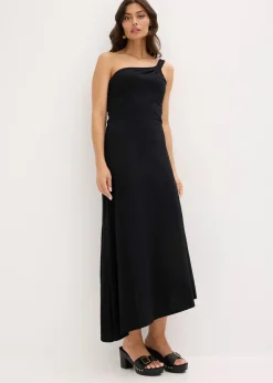 bonprix Robe en jersey coton à base asymétrique et détail nœud sur l’épaule|Femme Robes