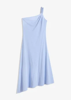 Femme bonprix Robes|Robe en jersey coton à base asymétrique et détail nœud sur l’épaule