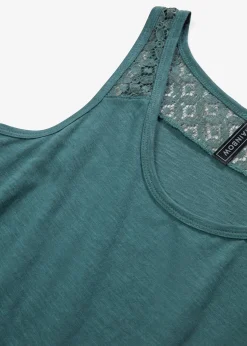 bonprix Robe en jersey coton avec dentelle|Femme Robes