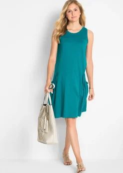 Femme bonprix Robes|Robe en jersey coton avec poches